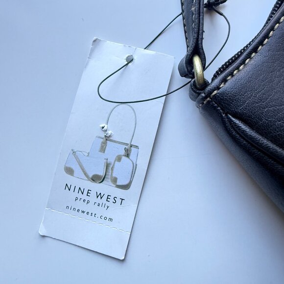 Nine West Y2K Shoulder Bag Prep Rally Small Black Faux Leather Handbag - Picture 3 of 11